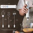 thumbnail image 4 of Juego de 2 espumadores de leche eléctricos USB de 3 velocidades, espumador de café y capuchino, batidor de huevos de mano con 3 batidores, para bebidas con leche y chocolate caliente, 4 of 6