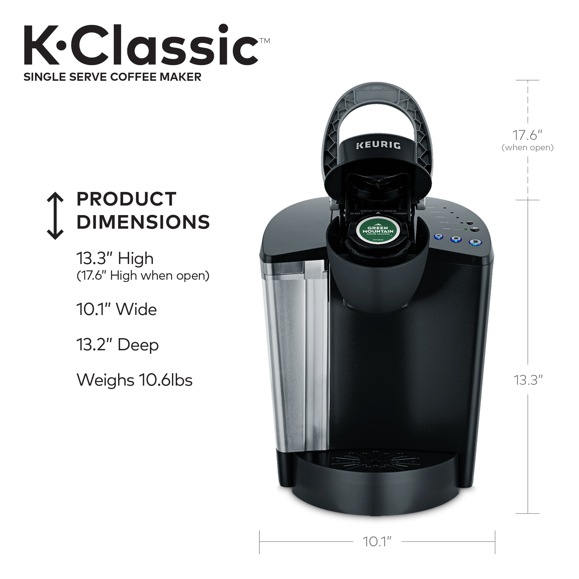 Keurig K-Classic Single Serve K-Cup Pod Coffee Maker, Black - image 5 of 16