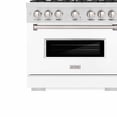 thumbnail image 2 of ZLINE 36 in. 5.2 cu. ft. Classic Gas Range with 6 Burner Cooktop and Convection Gas Oven in DuraSnow Stainless Steel with White Matte Door (CGRS-WM-36), 2 of 2