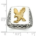 thumbnail image 2 of Primal Steel Stainless Steel with 14 Karat Yellow Gold Accent Antiqued and Eagle Ring, 2 of 11
