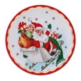 thumbnail image 4 of Mr. Christmas 4 Ceramic White & Red Santa Christmas Plates, 8" Size, 90th Anniversary Collection, 4 of 8