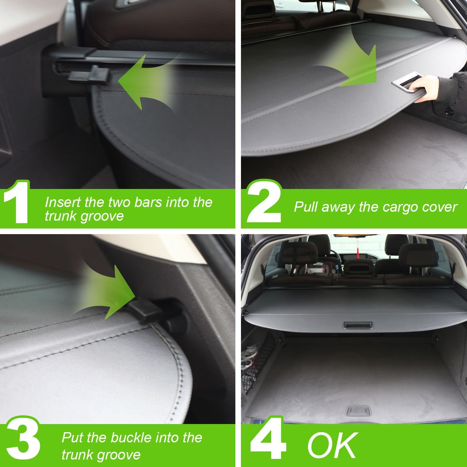 Fit Toyota RAV4 2019 2020 2021 2022 2023 2024 2025 Black Retractable Cargo Cover for Toyota RAV4 Prime 2019-2025 SUV Accessory Rear Trunk Car Privacy Shield Shade Cover