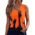 thumbnail image 3 of IMENGL Women's Tank Tops Soft Halloween V Neck Vest Shirts | Pumpkin Graphic Shirt Halloween Print Layering Halloween Outfit Casual Sleeveless Slim-Fit Camisole for Women,M-XXL, 3 of 6