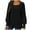 Black, variant on Women's Square Neck Tuinc Shirts Puff Sleeve Pullover Textured Knit Sweaters Casual Loose Tops for Fall Winter 2025