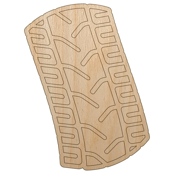 Tire Tread Track Wood Shape Unfinished Piece Cutout Craft DIY Projects - 4.70 Inch Size - 1/8 Inch Thick