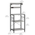 thumbnail image 2 of Distressed Grey Kitchen Baker's Rack with Power Outlet & Adjustable Shelves - Coffee Bar Station for Living Room, Dining & Entryway Storage (53.9" H), 2 of 7