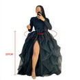 thumbnail image 4 of Douhoow Woman Tutu Skirt Vintage Party Pleated Long Skirt Fashion Split Tulle Skirt, 4 of 4
