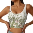thumbnail image 1 of Fotbe Herbs and Wildflowers Sujetador Deportivo Largo sin Aros para Mujer con Almohadillas y Soporte Medio, Transpirable y Absorbente, Camiseta Tipo Chaleco o Tank Top-Small, 1 of 8