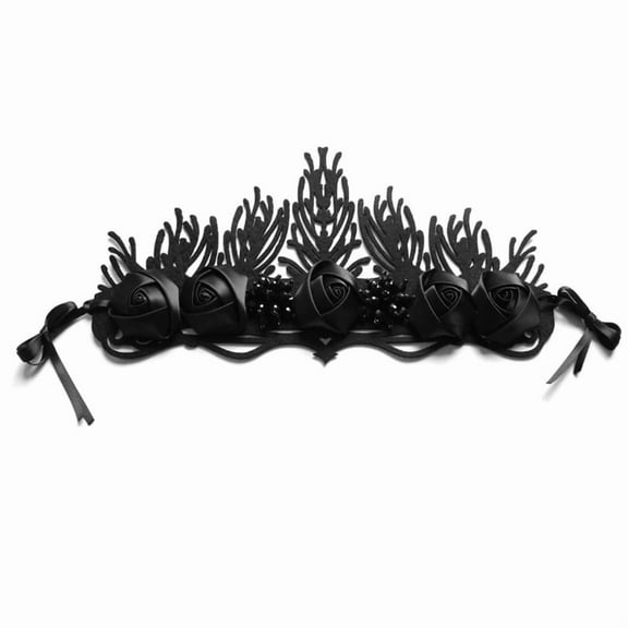 Flowers for Head Crown Witch Devil Headband Halloween Black Tiara Headdress Headwear for Halloween Ball Evening Party Pr