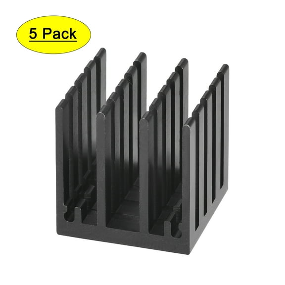 Uxcell 19x19x20mm Aluminum Heatsink Electronic Radiators for MOS IC Chip Black 5 Pack