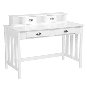 Homcom 33 Modern Flip Top Writing Desk With Storage Walmart Com