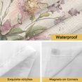 thumbnail image 4 of Spring Floral No Hooks Shower Curtain with Snap-in Liner Retro Pink Flower Watercolor Plant Linen Texture Shower Curtains for Bathroom, Waterproof, Easy Install, Washable 72"x96", 4 of 9