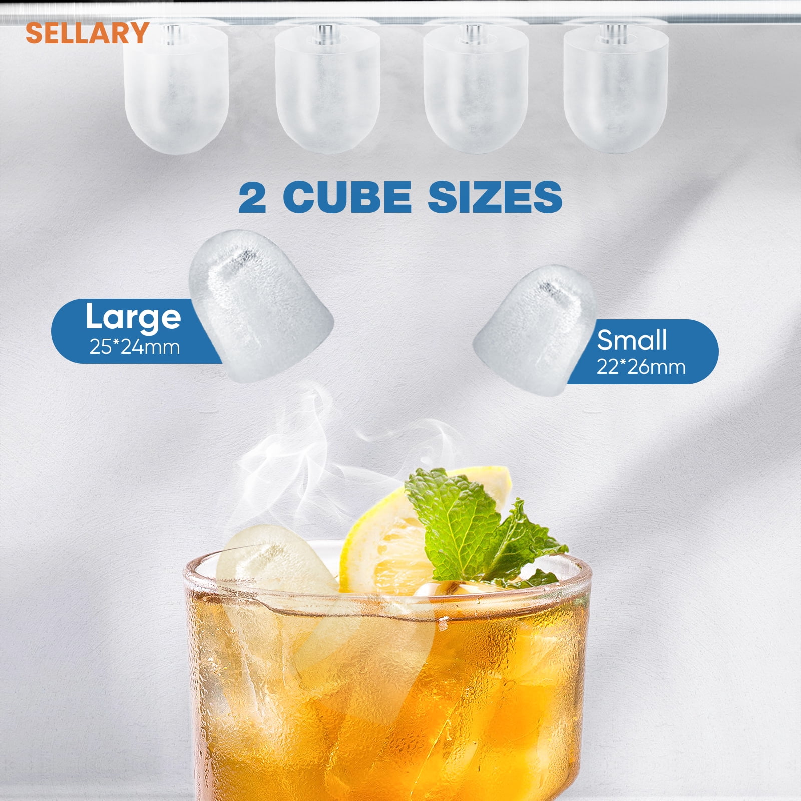Sellary Portable Countertop Ice Maker, with Handle and Ice Scoop, Green