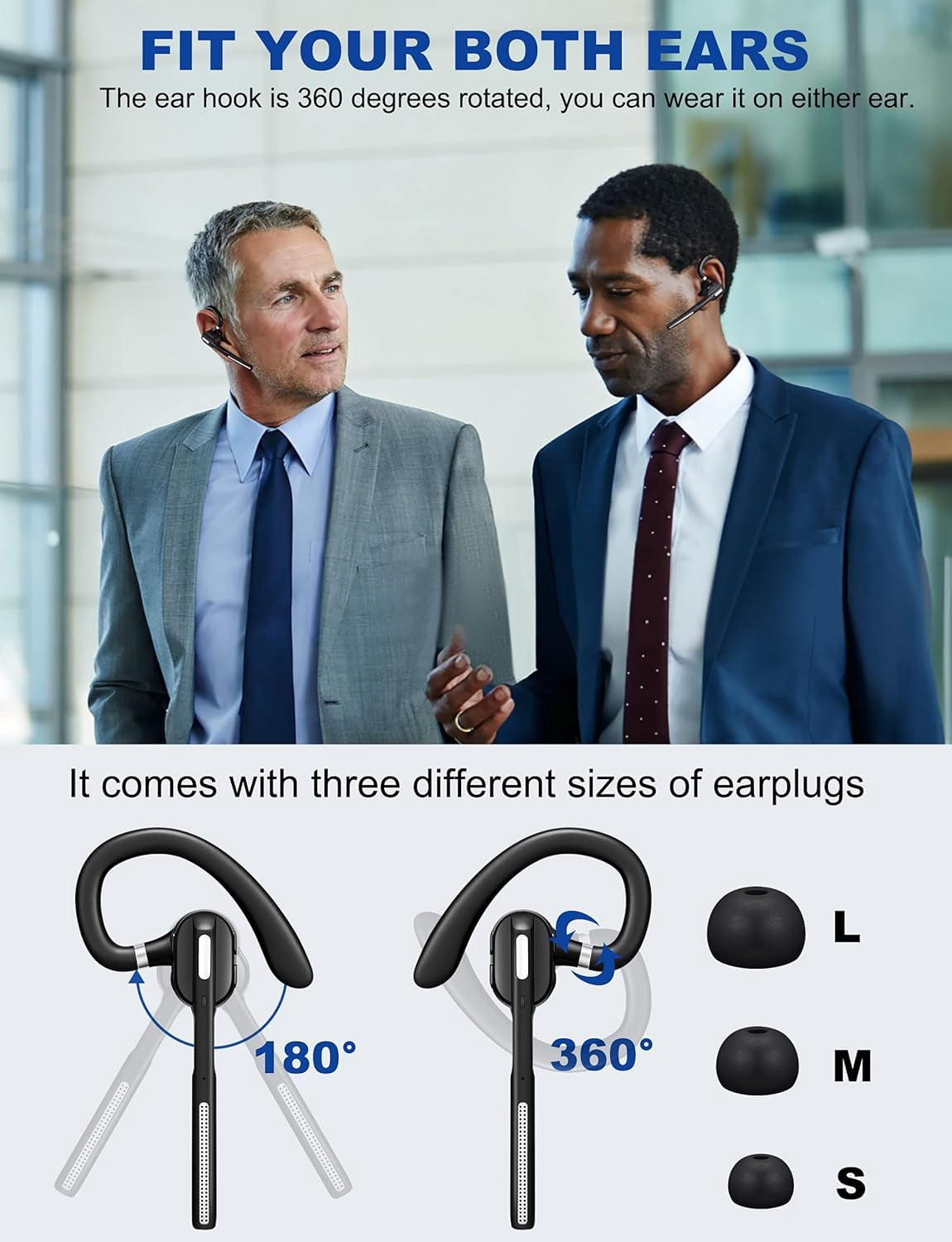 HRTGFD-Wireless Headset, Bluetooth Headset with Microphone