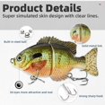 thumbnail image 3 of ABPETE Fishing Lures, gill Swimbait - Slow-Sink  Glide Bait for Largemouth Bass & Crappie, Lifelike Multi-Joint Lure with Corrosion-Resistant Hooks, 3 of 6