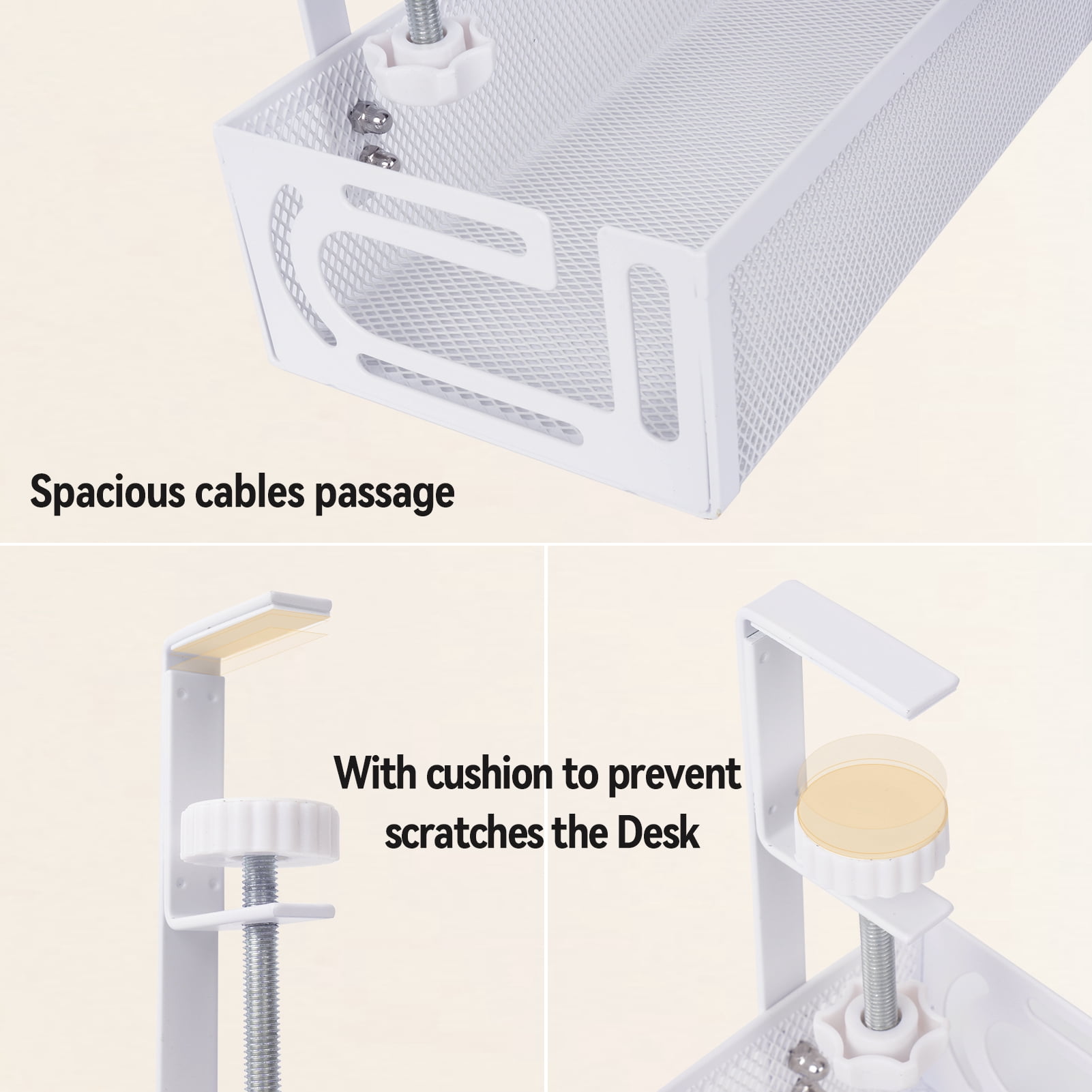 HonorHut Office Under Desk Organizer File Holder & Storage Basket No Drill Installation Carbon Steel Under Desk Tray Keep Papers & Supplies Neat Black
