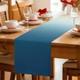 thumbnail image 5 of Burnt Orange Blue Ombre Table Runner 70 Inches, Abstract Modern Art Aesthetics Bed Runner Dresser Scarves Tabletop for Indoor Outdoor Parties/Ceremony/Banquet, 13" x 70", 5 of 9
