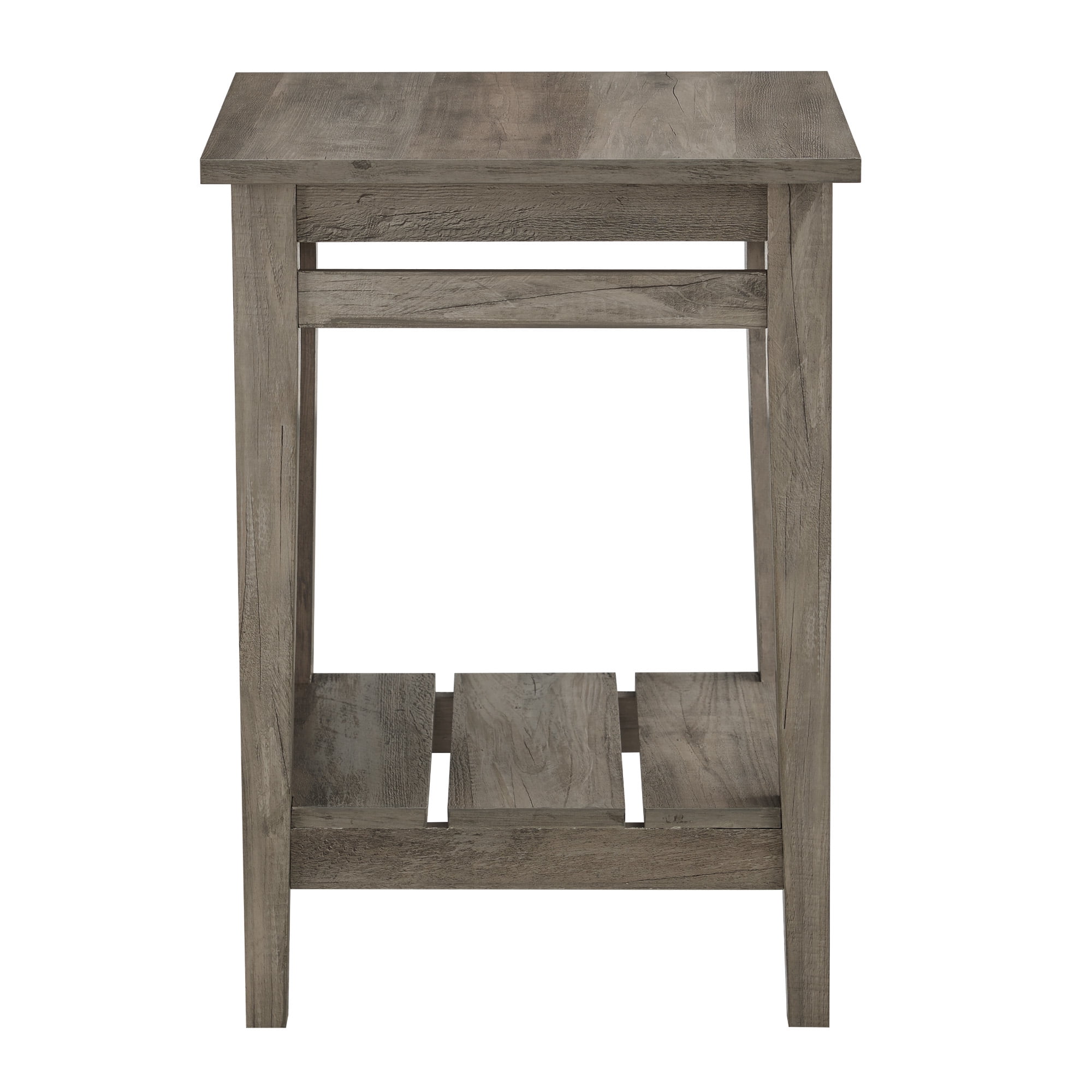 Manor Park Modern Farmhouse Plank End Table, Grey Wash