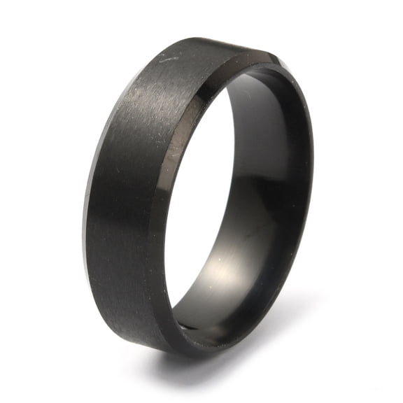 201 Stainless Steel Plain Band Ring for Men Women Matte Gunmetal Color 8mm Inner Diameter: 22.3mm 10pc