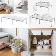 GleamNest Easy to Apply Expandable Stackable Kitchen Cabinet Organizer, White