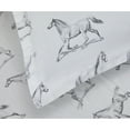 thumbnail image 3 of Melange Home Printed Design Cotton Collection 400 Thread Count Horses Duvet Set Twin - Twin XL 2 Piece, 3 of 3