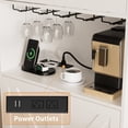 thumbnail image 5 of 68" Tall Kitchen Pantry, LED Pantry Cabinet & Power Outlets Wood Storage Cabinet with Microwave Stand, White Pantry Storage Adjustable Shelves for Kitchen Cupboard Dining Room, 5 of 10