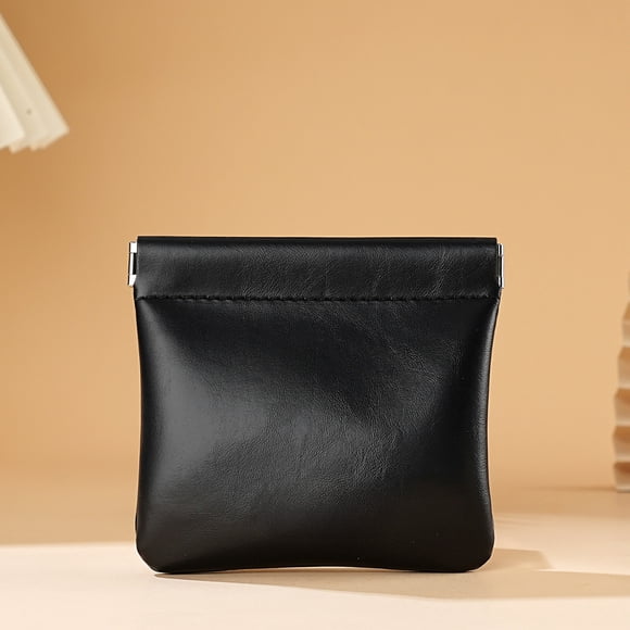 Portable Coin PouchAutomatic Closure Coin PurseFaux Leather OrganizerBagCash Pouch For Carrying Coin Convenient Jewelry Pouch