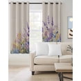 thumbnail image 2 of Spring Lavender Blackout Curtains for Bedroom/Living Room, Thermal Insulated Kitchen Curtains, Botanical Blossom Motif Garden Floral Grommet Darkening Window Treatment Drapes 52"x84"x2, 2 of 8