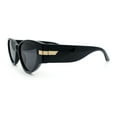 thumbnail image 4 of Womens Thick Temple Mod Cat Eye Plastic Fashion Sunglasses Black Gold - Black, 4 of 5