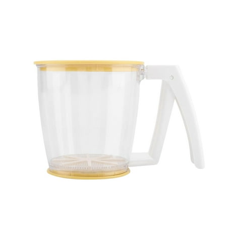 

Hi.FANCY Hand-held Cup Flour Sifter Powder Mesh Sieve Plastic Flour Strainer Baking Supplies Tools with Lid
