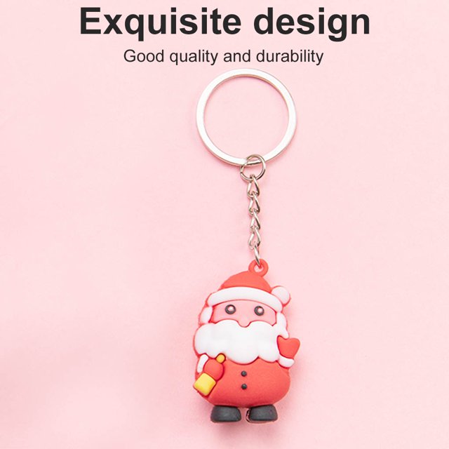 Keychain Christmas Themed Silicone Pendant Key Ring key ring Bag Decorative Attachment Alloy Keychain, Type 2