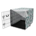 thumbnail image 3 of Floral Dog Crate Cover, Outline Drawings of Blooming Tropical Flower Silhouettes Simple Detailed, Easy to Use Pet Kennel Cover Small Dogs Puppies Kittens, 7 Sizes, Seafoam Charcoal Grey, by Ambesonne, 3 of 6