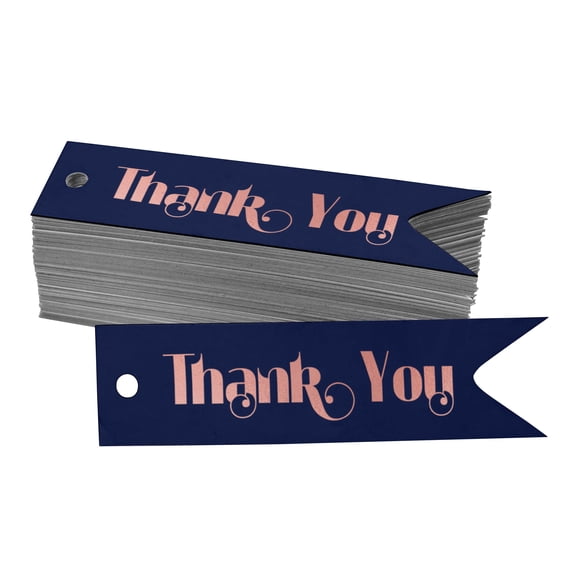 Inkdotpot Pack Of 50 Real Rose Gold Foil Paper Tags Thank You Bridal Shower Favor Hang Tags