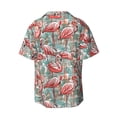 thumbnail image 6 of Lafuoo Pink Flamingo Pattern Men's Cuban Collar Short Sleeve Shirt, Button-Down Resort Beach Pocket Shirt-Medium, 6 of 7