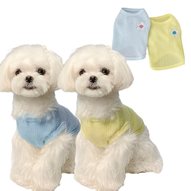 Camisa de algodón para perros, camisetas ligeras de verano para mascotas, suave, transpirable, elástica, camiseta para perros y gatos, chaleco sin mangas, ropa para perros medianos y pequeños