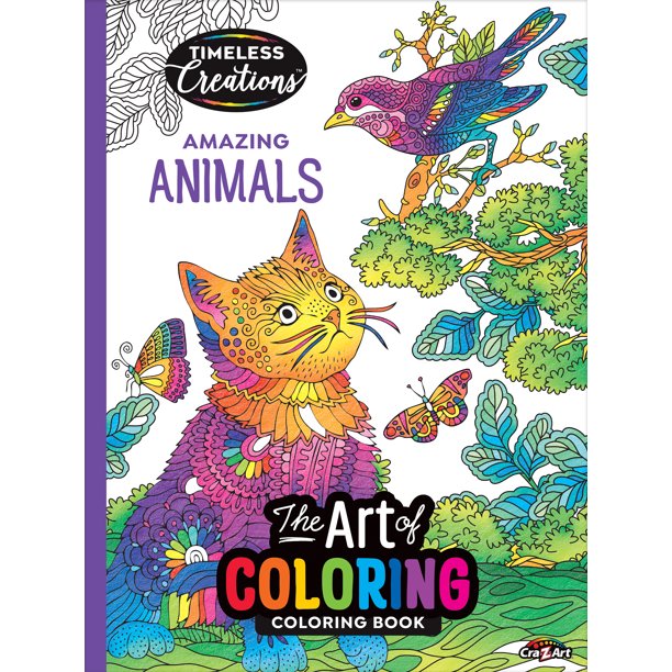 Cra-Z-Art Timeless Creations Amazing Animals Coloring Book, 64 Pages ...