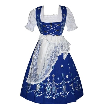 blue german dress German Style Sky Blue Dirndl Dress for Women XXXL
