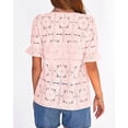 thumbnail image 6 of FreshPretty Lace Tops for Women Blouses Dressy Casual Boho Eyelet Puff Short Sleeve Shirts Spring Summer Clothes Vacation Outfits, 6 of 9