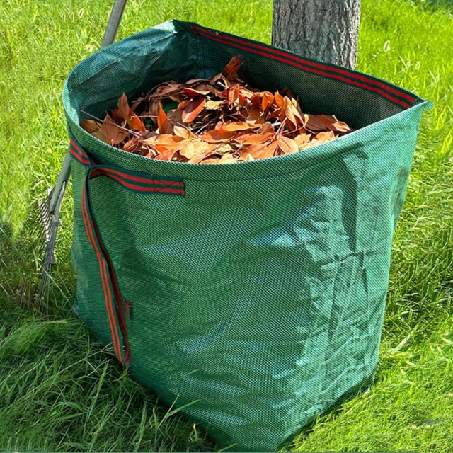 Feltree Large Capacity Horizontal Garden Bag with Semi-Circular Dustpan for Easy Leaf and Weed Collection, Durable Plastic Gardening Tool for Yard Maintenance