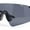 Matte Black Grey - Black, variant on Polarized Mens Cool Futuristic Curved Shield Rimless Plastic Sport Sunglasses Matte Black Grey - Black