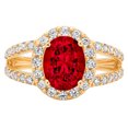 thumbnail image 7 of Halo Engagement Ring for Women - 2.6ct Natural Garnet in 14K Yellow Gold Promise Ring, 7 of 7