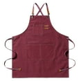 thumbnail image 2 of Garden Oxford Cloth Work Apron Waterproof Canvas Tool Apron with Adjustable Pockets and Shoulder Straps for Mechanics Artists and Chefs, Burgundy, 2 of 4