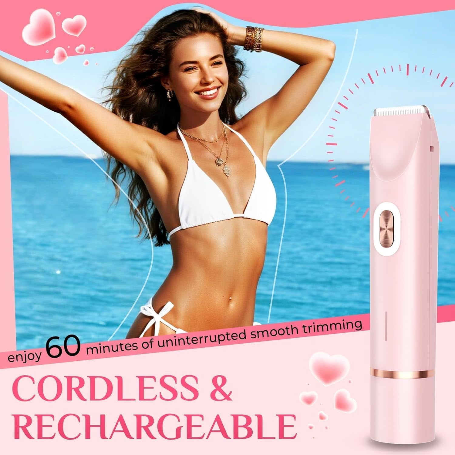 2026 New 2-in-1 Waterproof Painless  Trimmer for Women – Dual Head Electric Razor, Pubic & Body Hair Shaver,Gift for Her