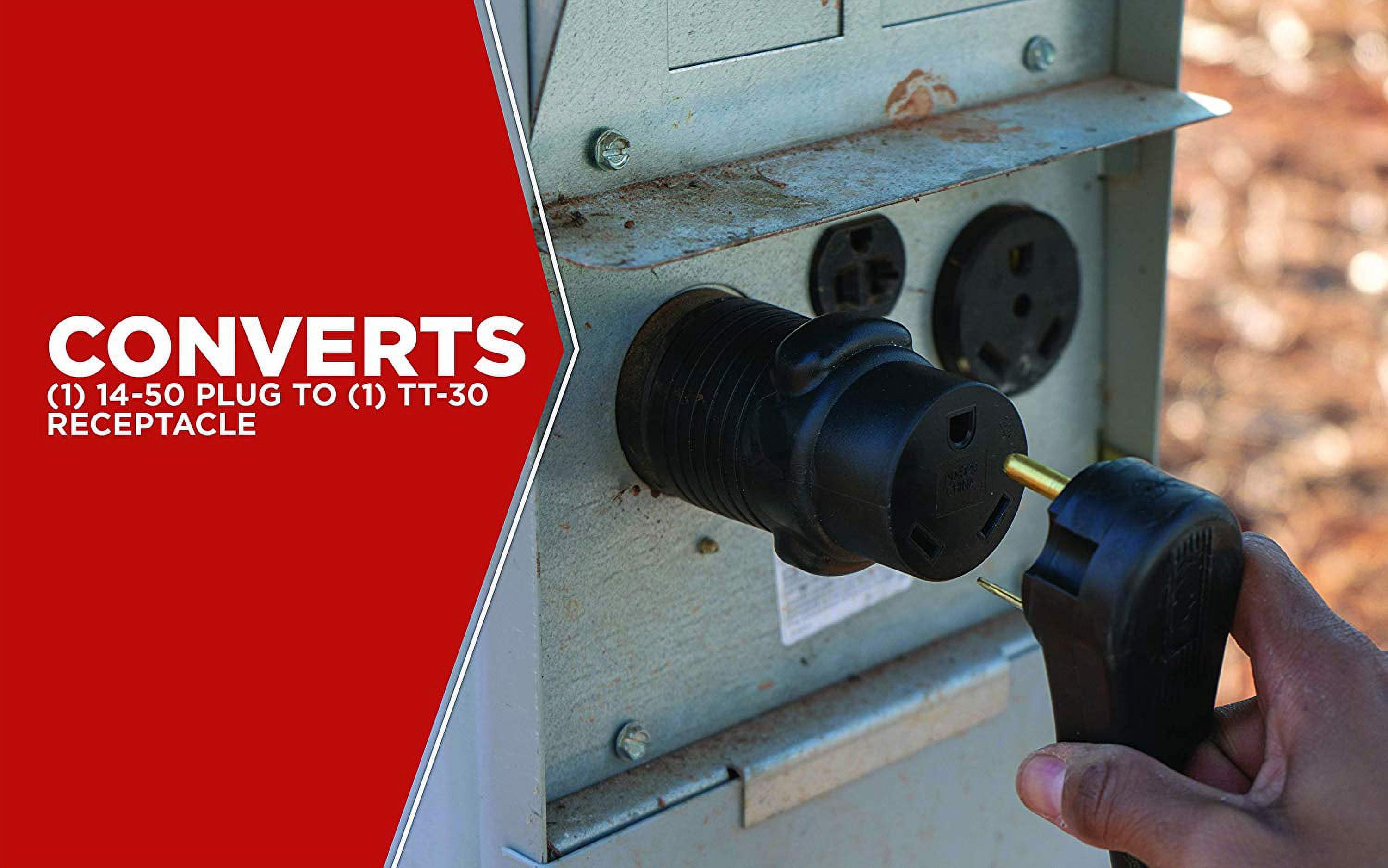 Road Power RV Black Adapter 14-50P TT-30R