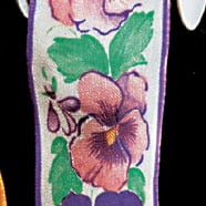 The Ribbon People Pink and Purple Pansies Printed Wired Craft Ribbon 1.5" x 22 Yard