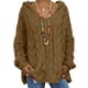 thumbnail image 4 of Suéter de manga larga con cuello en V y línea de color sólido calado informal sexy para mujer Blusa Fridja  hjk2168, 4 of 6