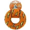 thumbnail image 4 of Mighty No Stuff Medium Ring Orange Durable Squeaky Fleece Dog Toy, 2 Pack, 4 of 9