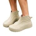 thumbnail image 2 of Women’s Short Ankle Rubber Rain Boots, Waterproof Non-Slip Slip On PVC Rain Shoes for Daily Gardening, Kitchen & Outdoor Activities White 9.5, 2 of 6
