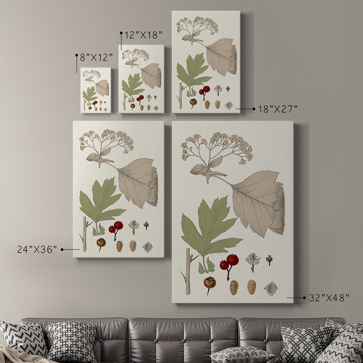 Leaves & Berries II Premium Gallery Wrapped Canvas - Ready to Hang