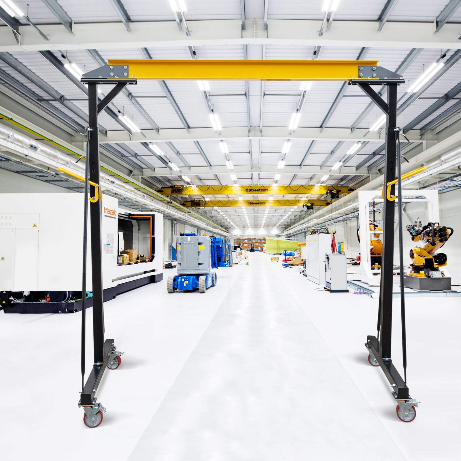 Trilenars Adjustable Mobile Crane, 1-Ton 2000 Pound Loading Capacity Gantry Crane, Portable Workshop Lift, Very Suitable for Factories, Construction Sites, Warehouses, and Automotive Maintenance